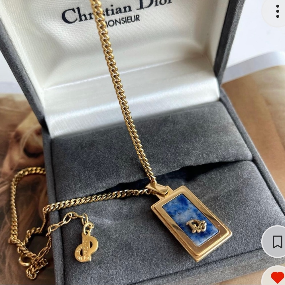 Vintage Christian Dior CD Marble Necklace